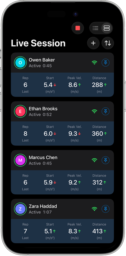Stryd Speed live mode — trackside phone views